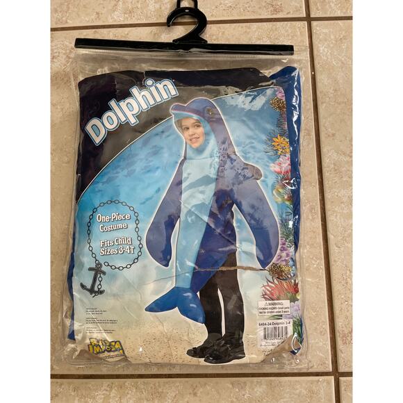 TODDLER DOLPHIN MARINE MAMMAL SCHOOL PLAY FUN HALLOWEEN COSTUME - Picture 1 of 4